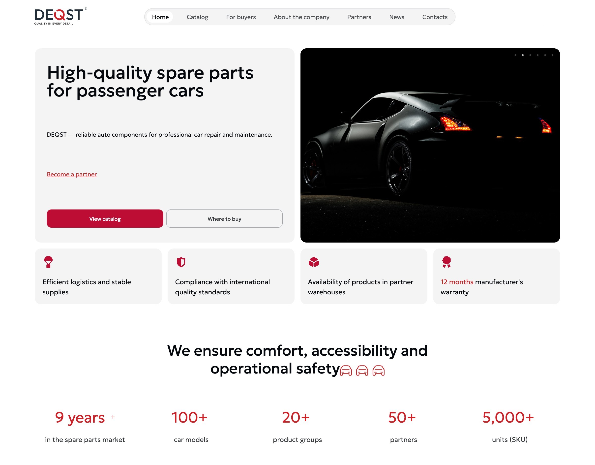 DEQST auto parts website: high-quality spare parts for passenger cars