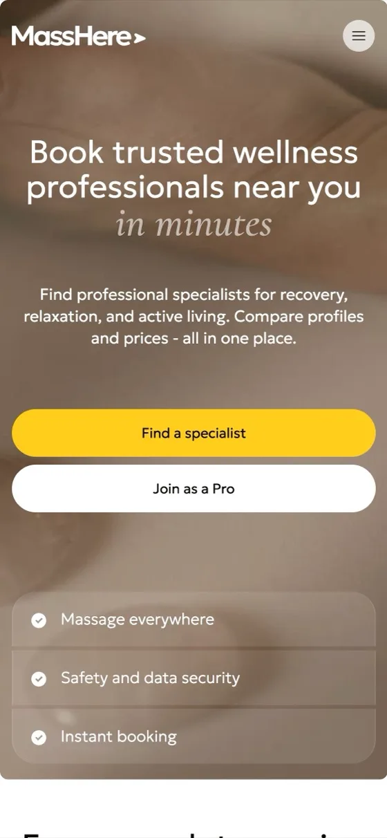 MassHere website, phone