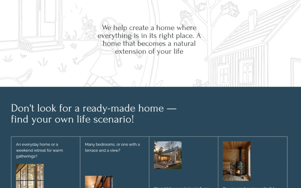Razvitie website: lifestyle scenarios section